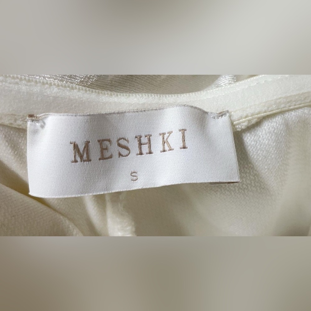 Meshki Giselle Off Shoulder Cowl Neck Maxi Dress White Romantic Formal Gown Sz S - Picture 7 of 10